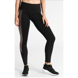 Puma Leggings Women's L Large Pull-on Active Black And Gold